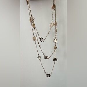 Gold Plated Multi Layer Tori Burch Necklace